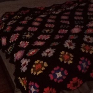 Vintage handmade blanket twin bed or throw